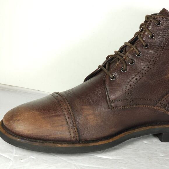 AQUATALIA Men\'s Carter US9,5 Brown Leather Lace-Up Cap Toe Ankle Boots main image 15